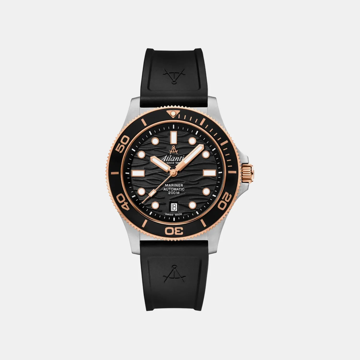 Buy - Mariner Wave Men's Automatic Black Dial Analog Rubber Watch 81771 ...