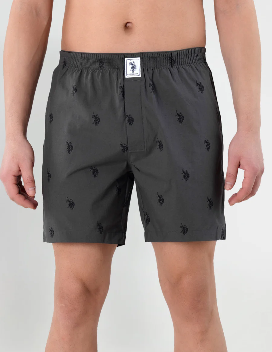 Men's Grey Regular Fit Mid Rise Boxers