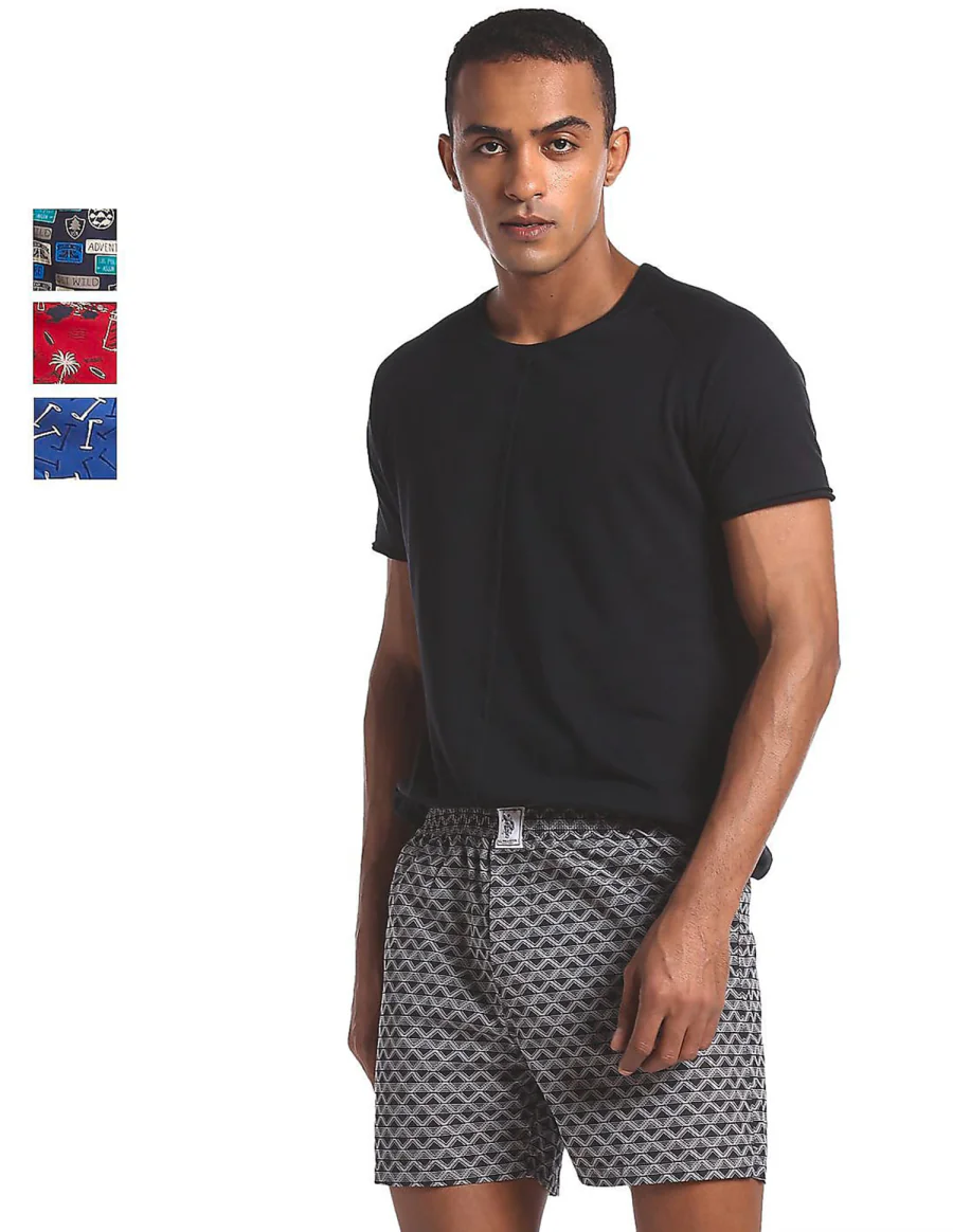 Men's Assorted Regular Fit Mid Rise Boxers