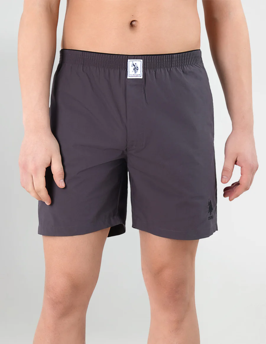 Men's Grey Regular Fit Mid Rise Boxers