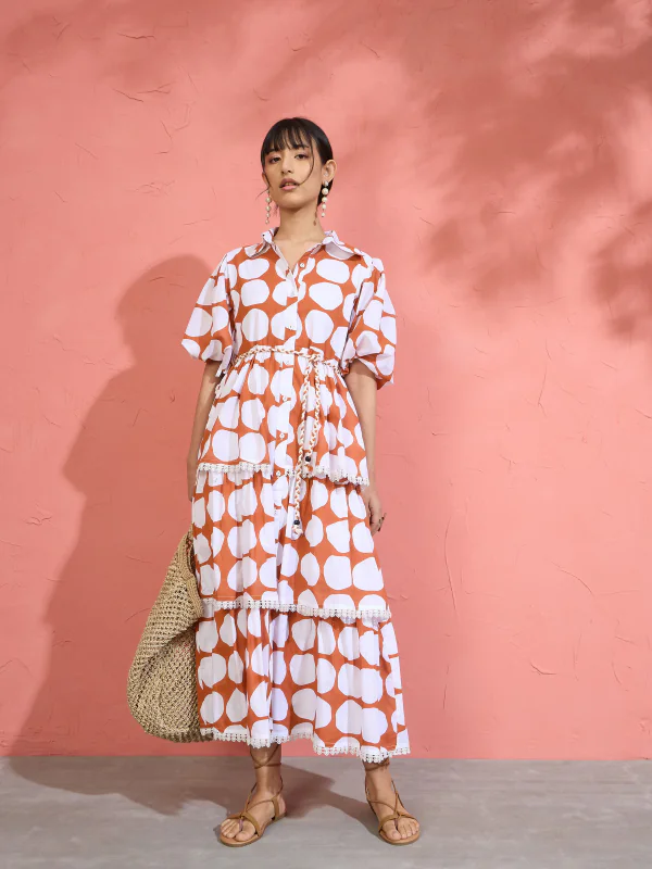 pink and orange polka dot dress Ayana Midi Dress - Pink Polka Dot