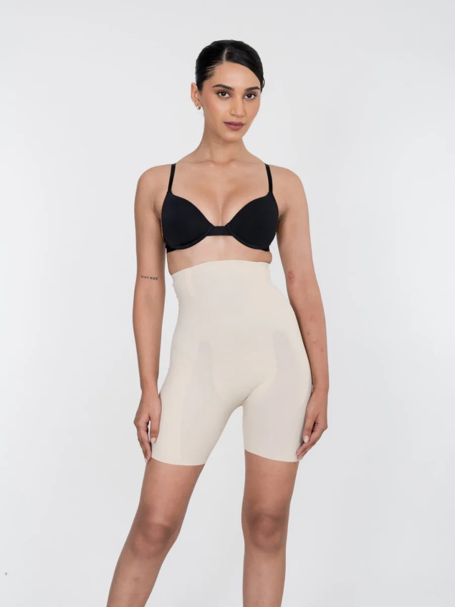 Women's Beige Air Series High Waist Shaper Shorts