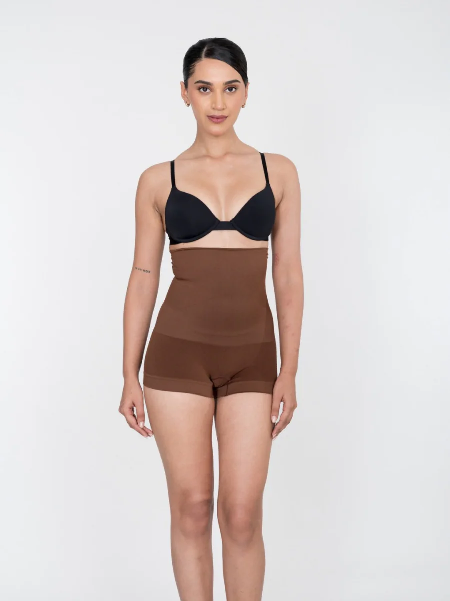 Women's Brown High Waist Shaper Boyshorts