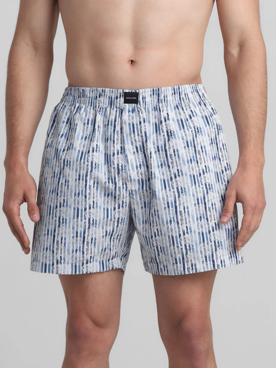 Men's Blue Casual Regular Fit Printed Boxer