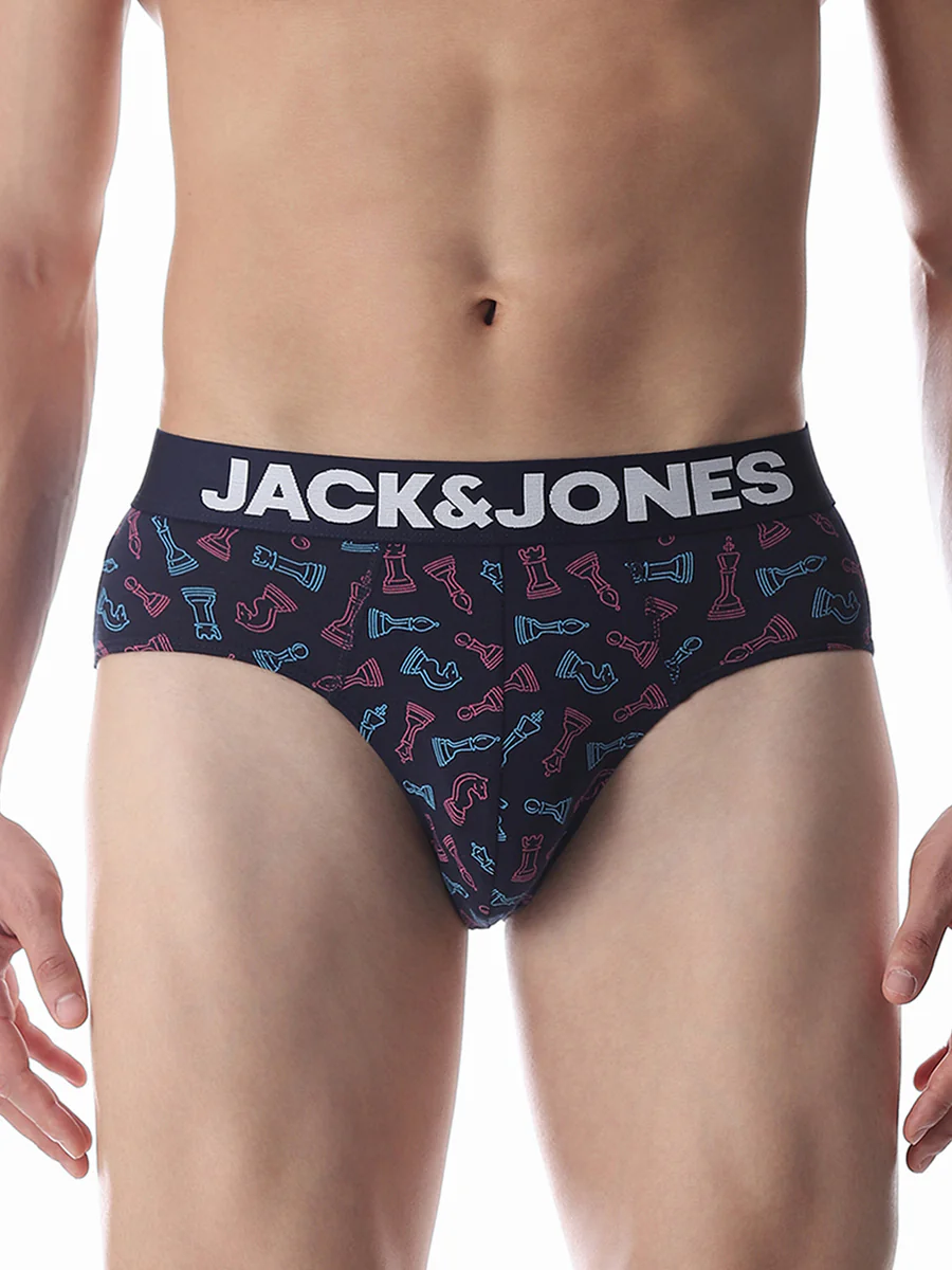 Men's Blue Casual Printed Brief