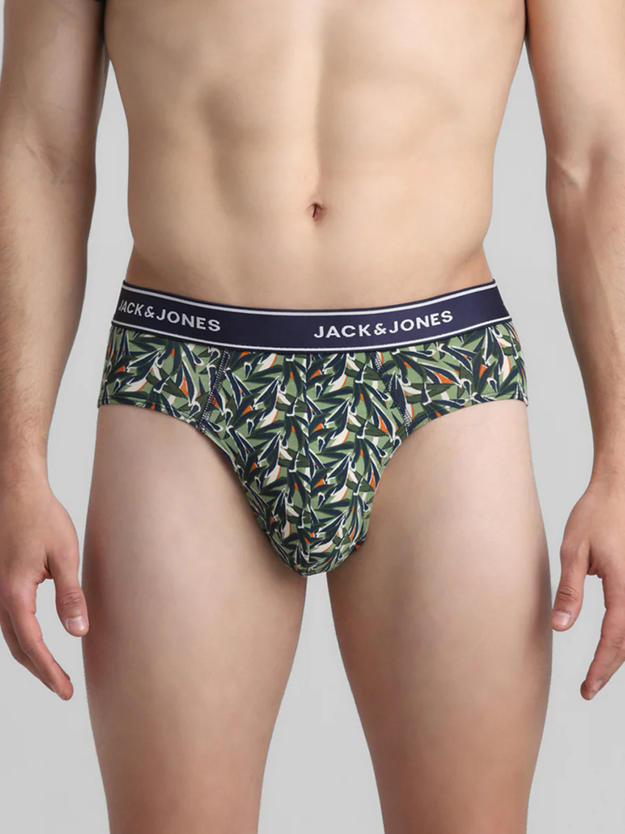 Men's Blue Casual Regular Fit Printed Brief