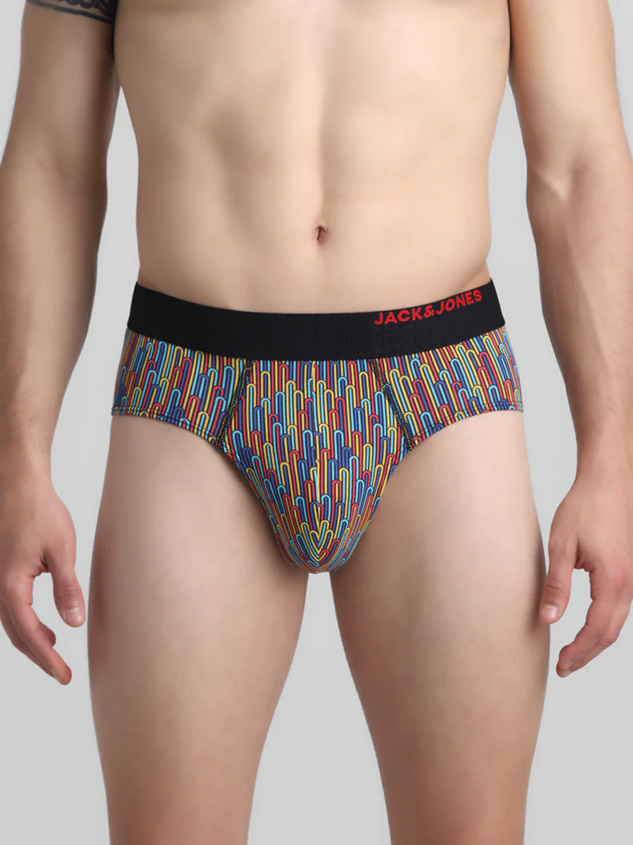 Men's Blue Casual Regular Fit Printed Brief