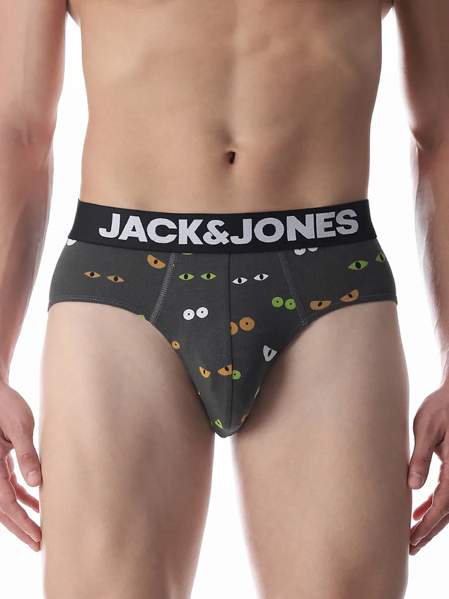 Men's Grey Casual Printed Brief