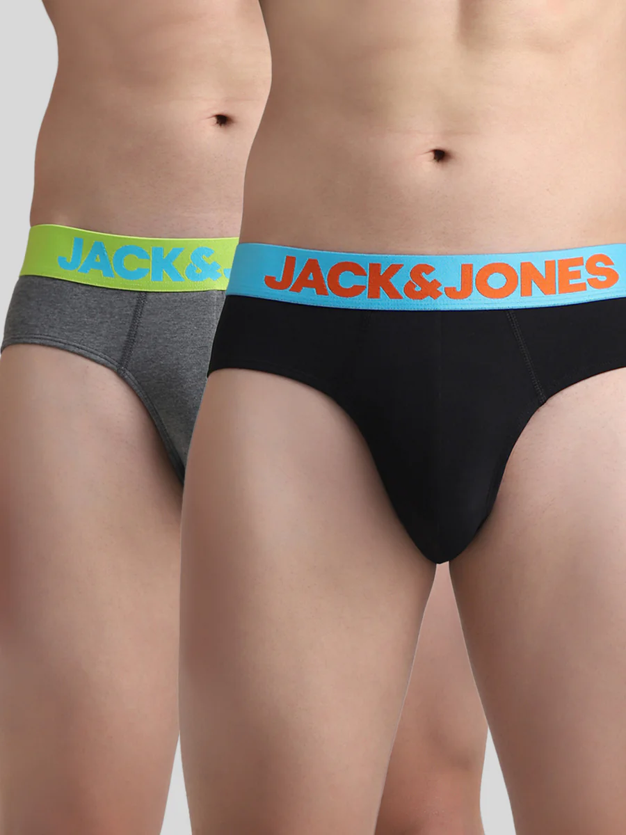 Men's Multicolor Casual Regular Fit Solid Brief - Pack of 2