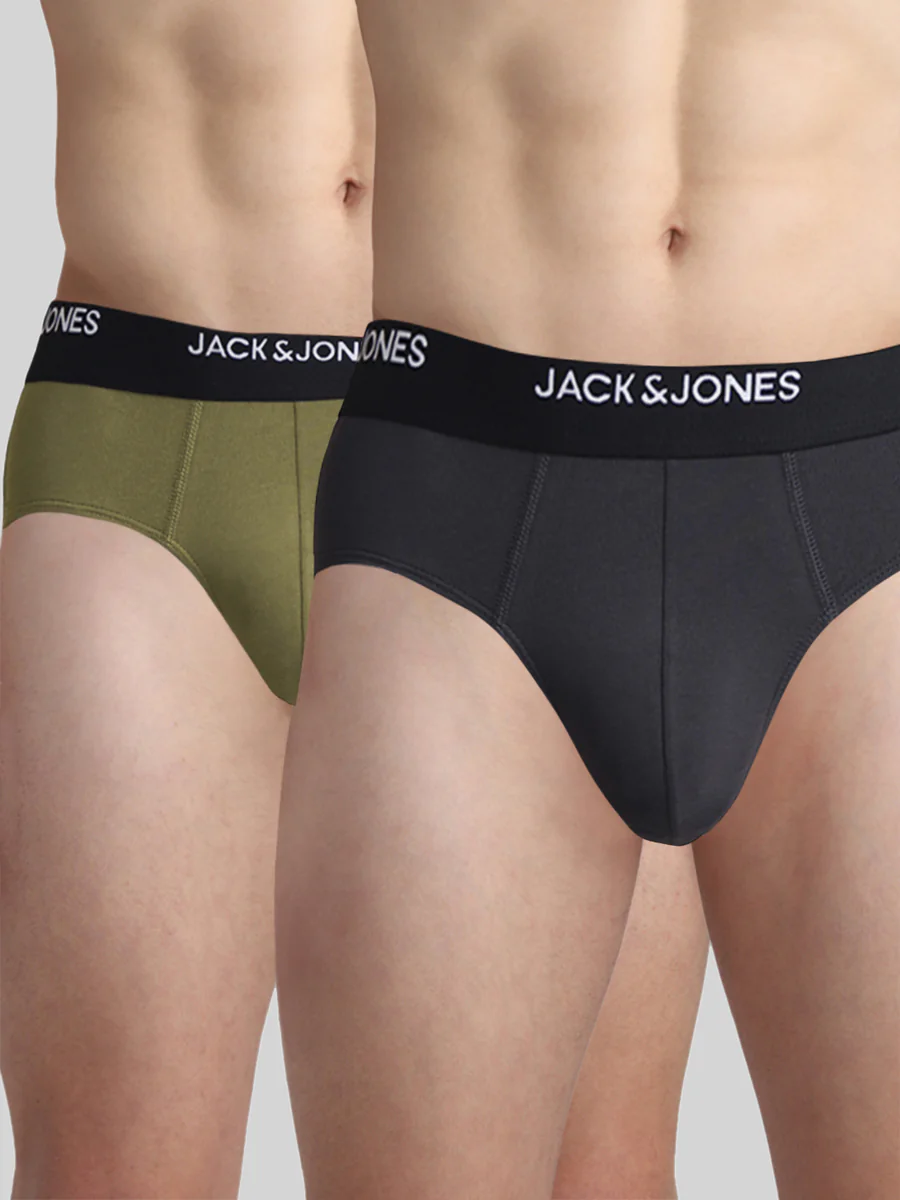 Men's Multicolor Casual Regular Fit Solid Brief - Pack of 2