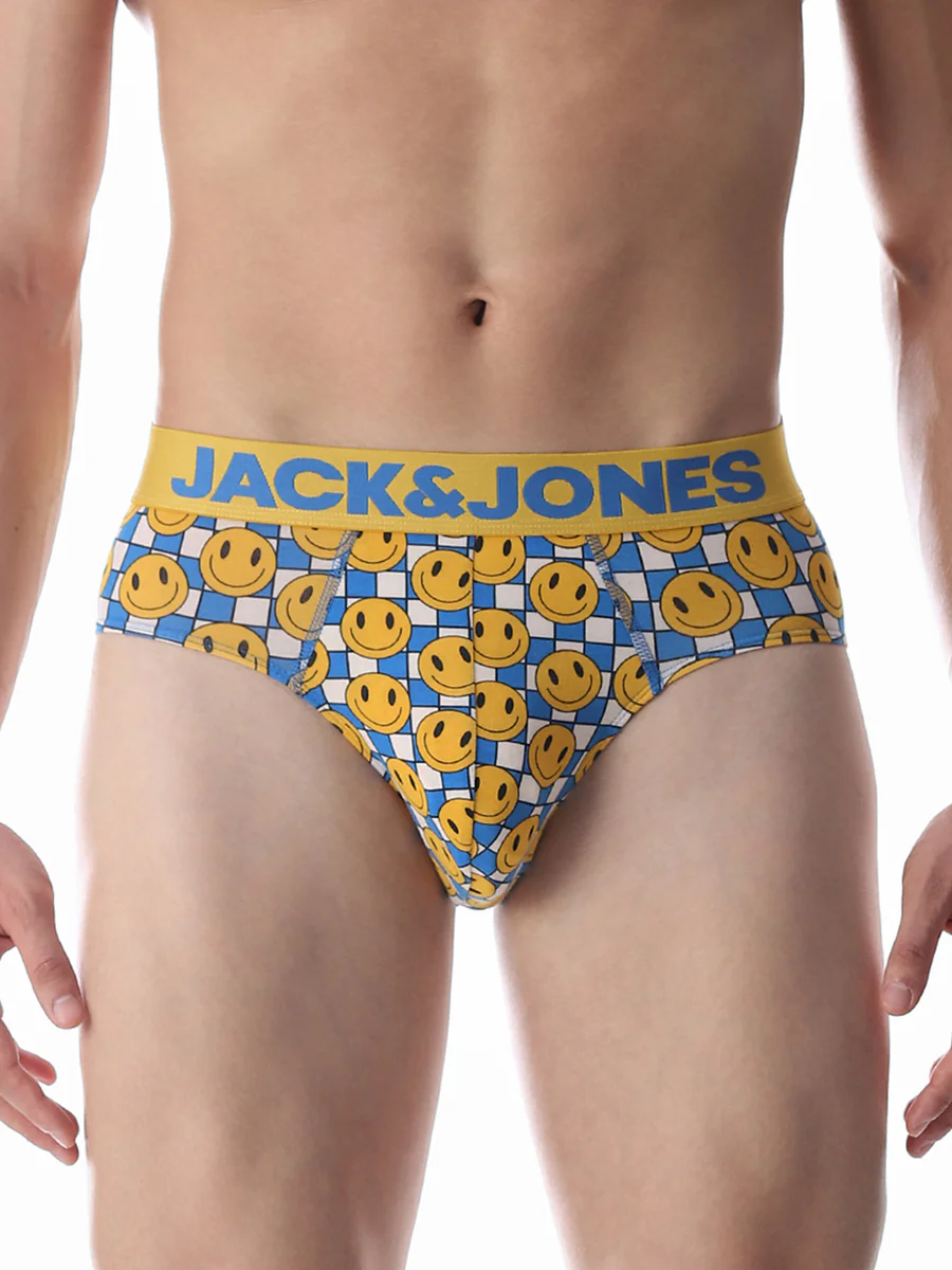 Men's Yellow Casual Printed Brief