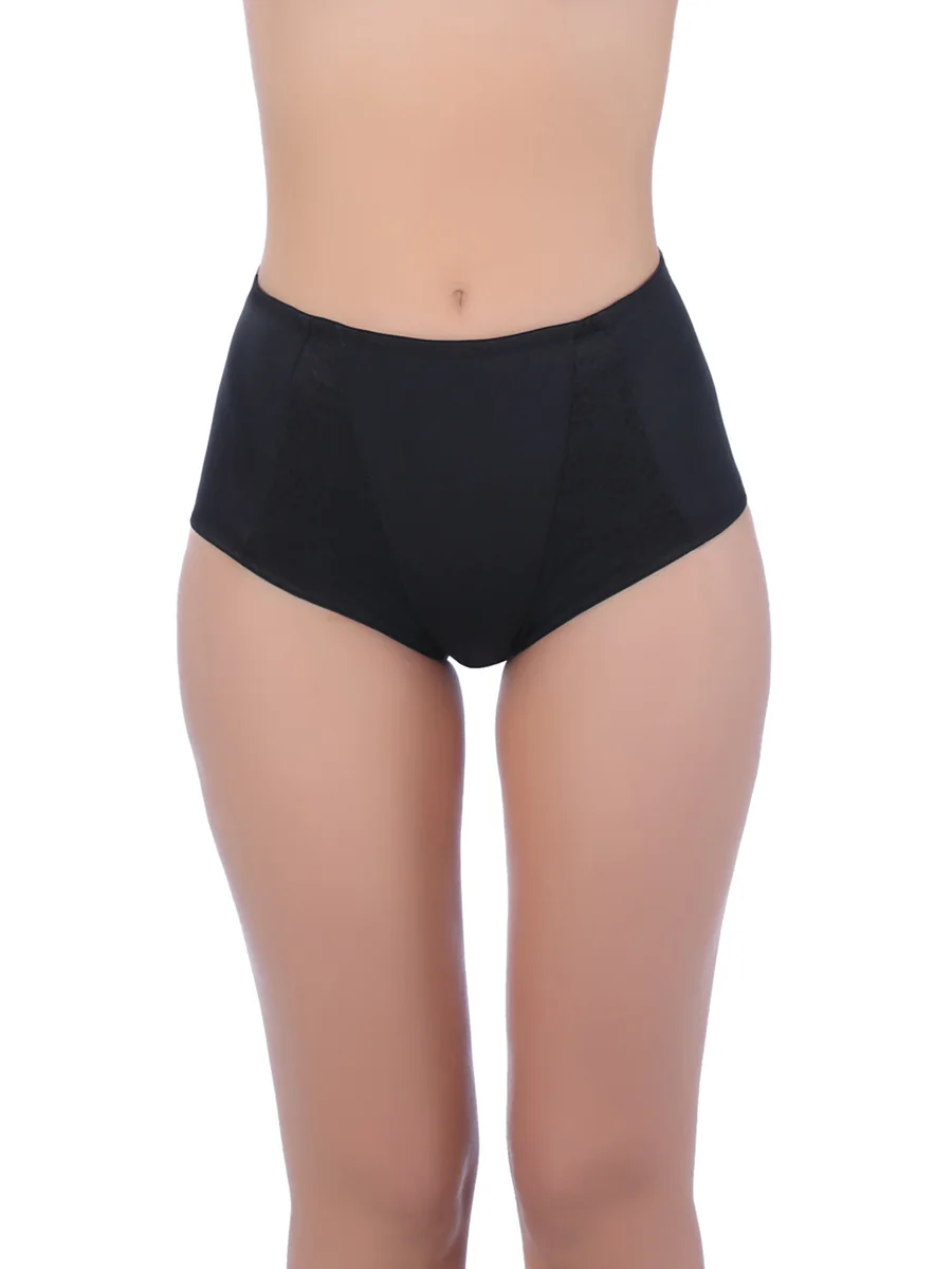 Women's Black Solid Medium Coverage Brief