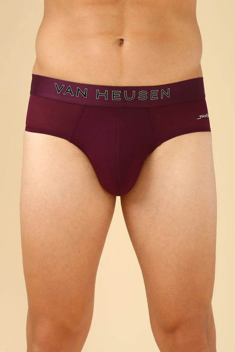Men's Purple Microfiber Solid Brief