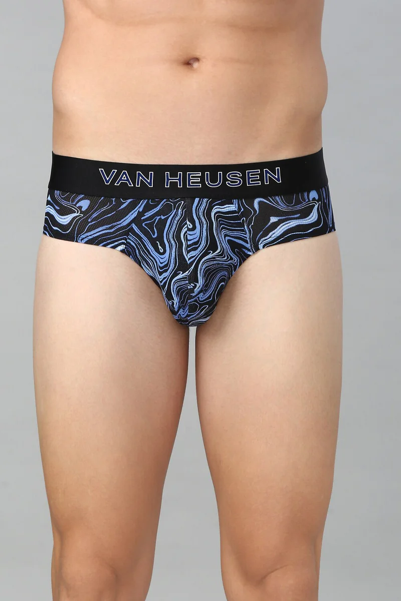 Men's Blue Allover Print Swift Dry Flexi Stretch AIR Series Active Brief