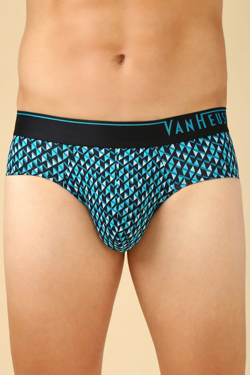 Men's Multicolor Microfiber Print Brief