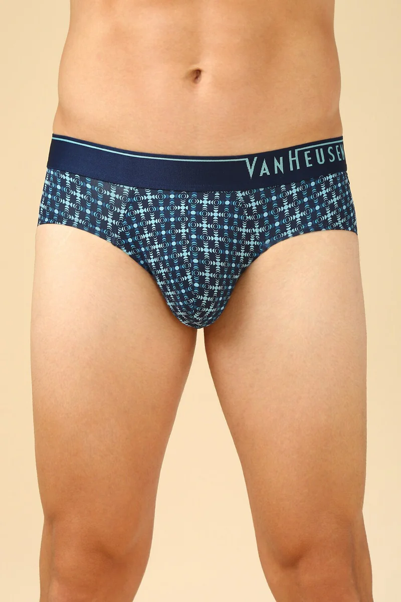 Men's Multicolor Microfiber Print Brief