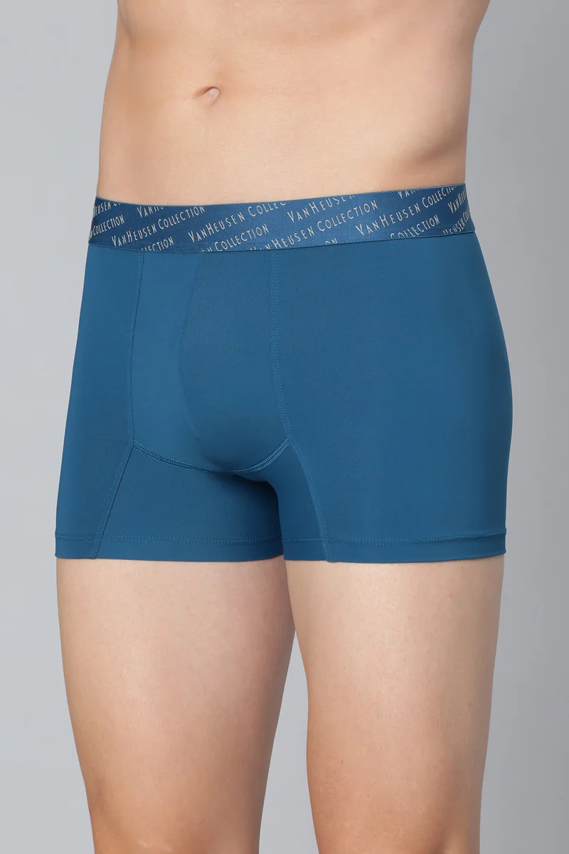 Men's Blue Nylon Solid Trunk by Van Heusen