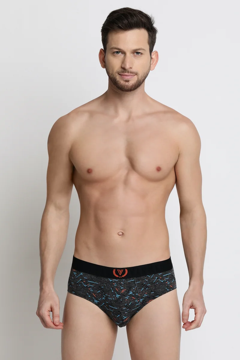 Men's Multicolor Cotton Print Brief