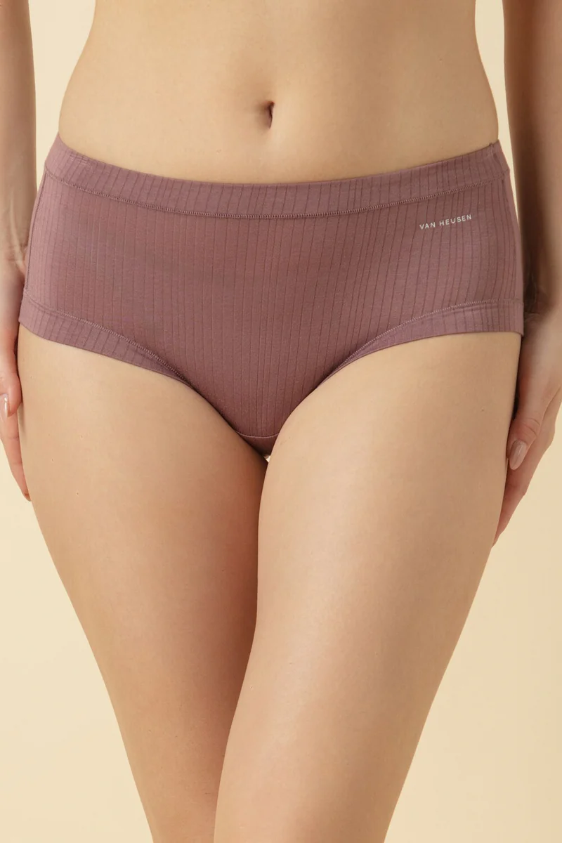 Women's Pink Solid Mauve Mid Rise Modal Hipster Panty