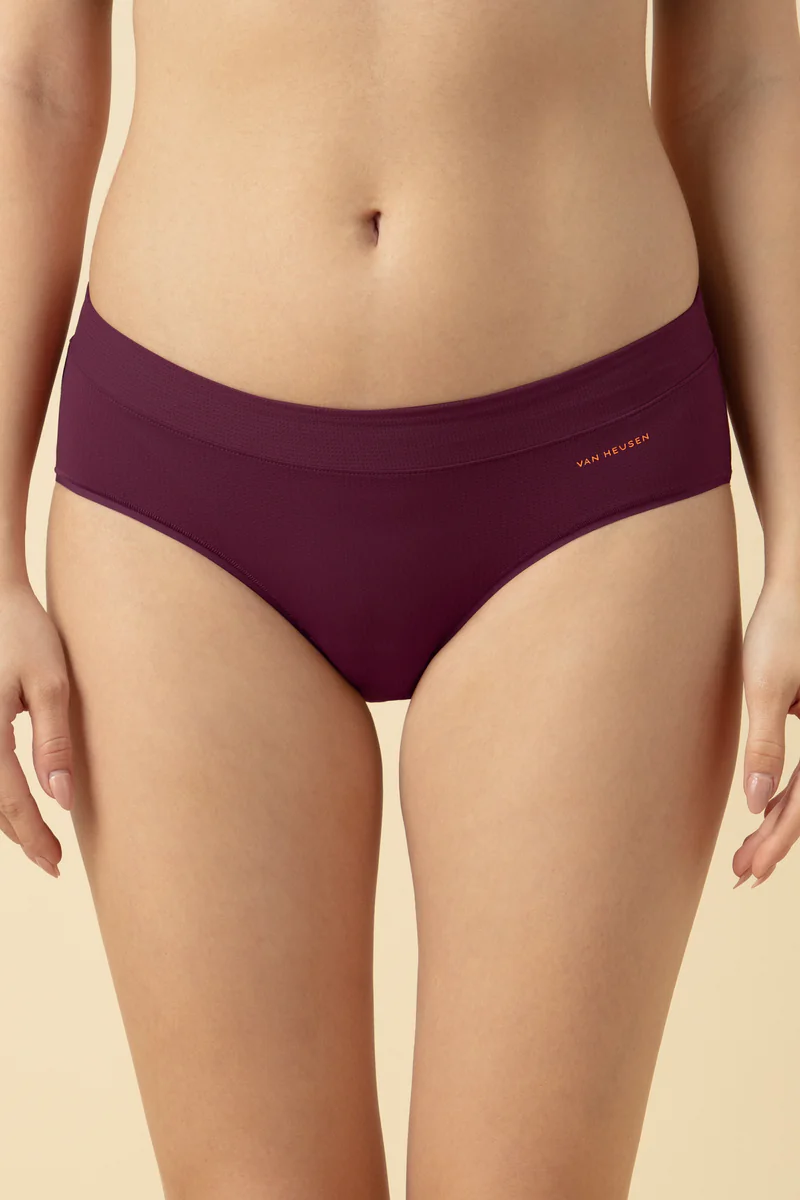 Women's Red Nylon Pro Active Wine Ultra Sports Air Panty