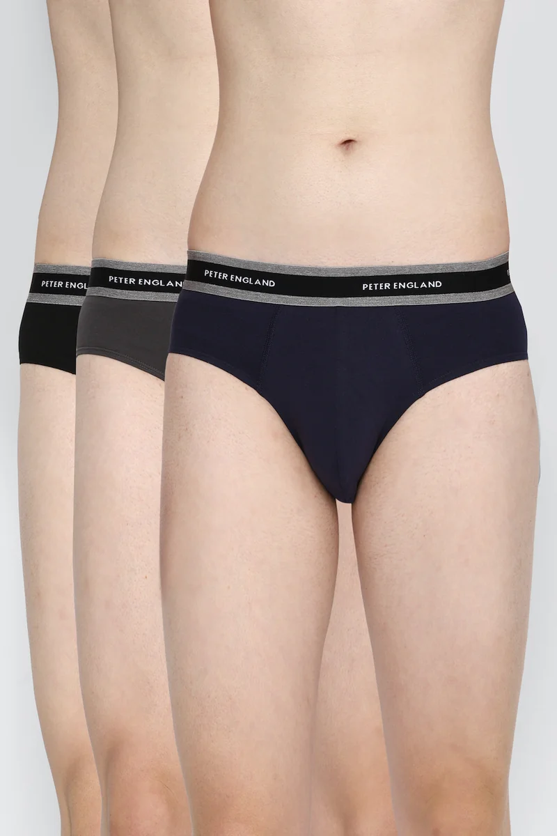Men's Multicolor Cotton Blend Solid Brief
