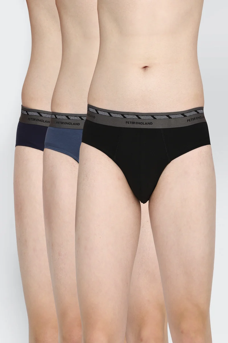Men's Multicolor Cotton Blend Solid Brief