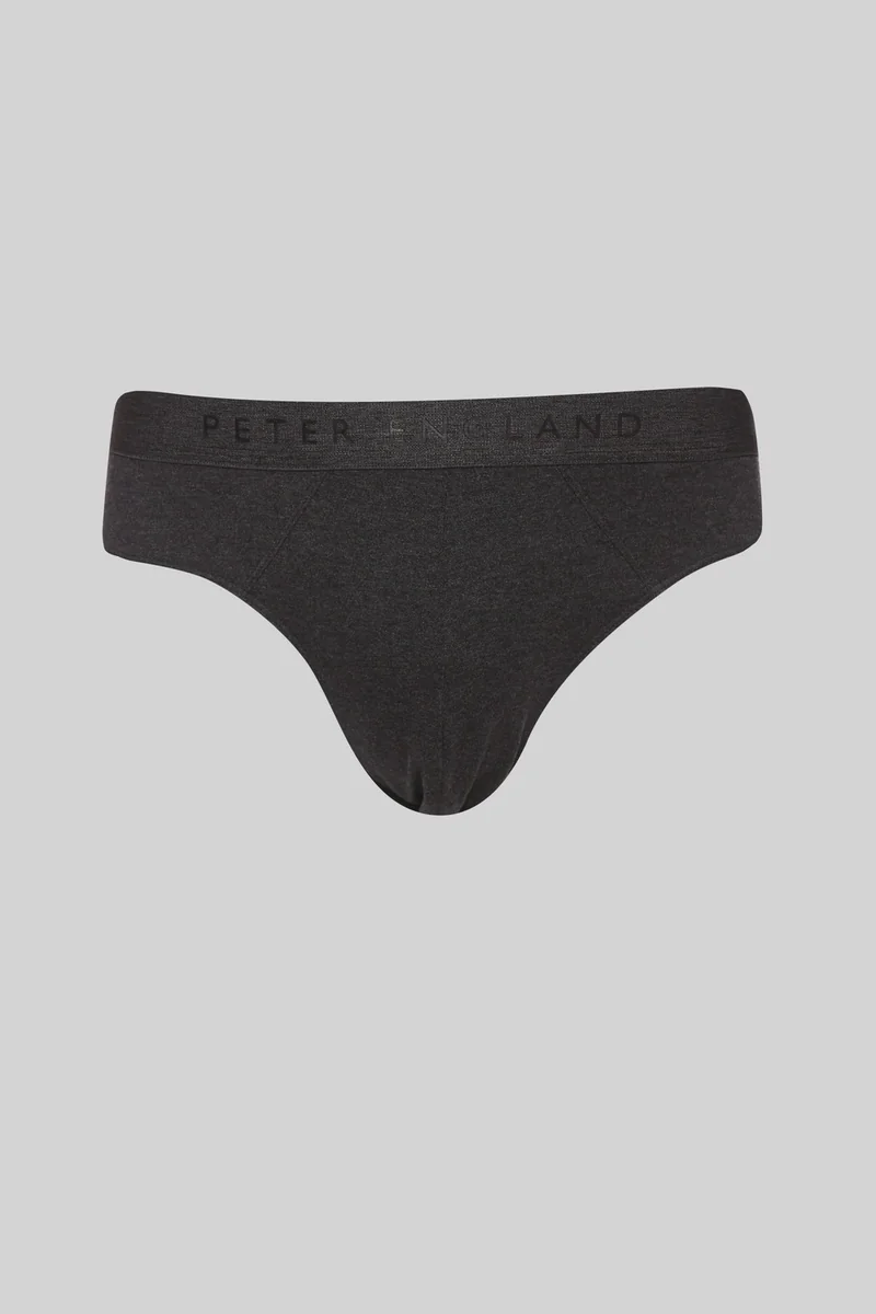 Men's Black Cotton Solid Briefs