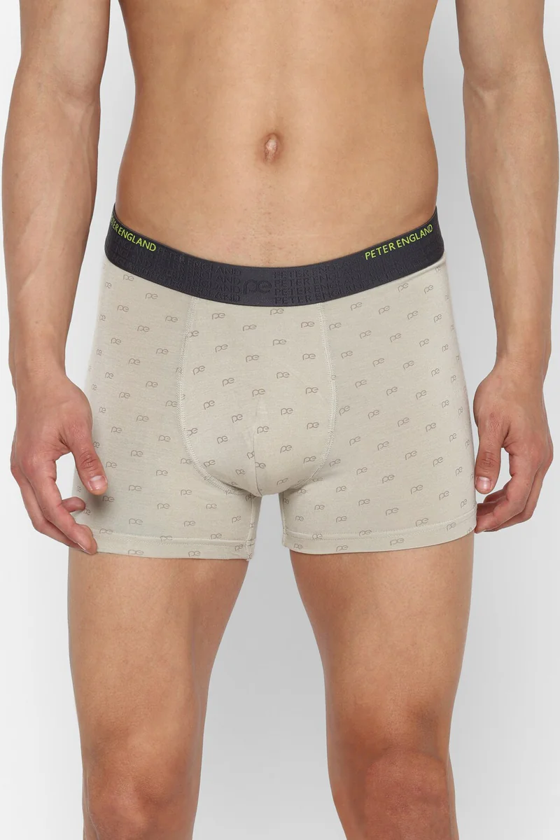 Men's Beige Modal Print Trunk by Peter England