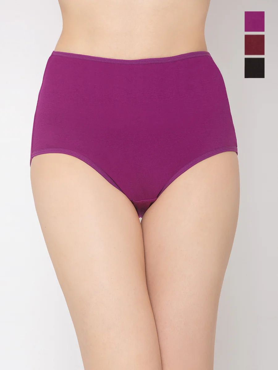 Women's Multicolor Cotton High Rise Maternity Panties - Pack of 3