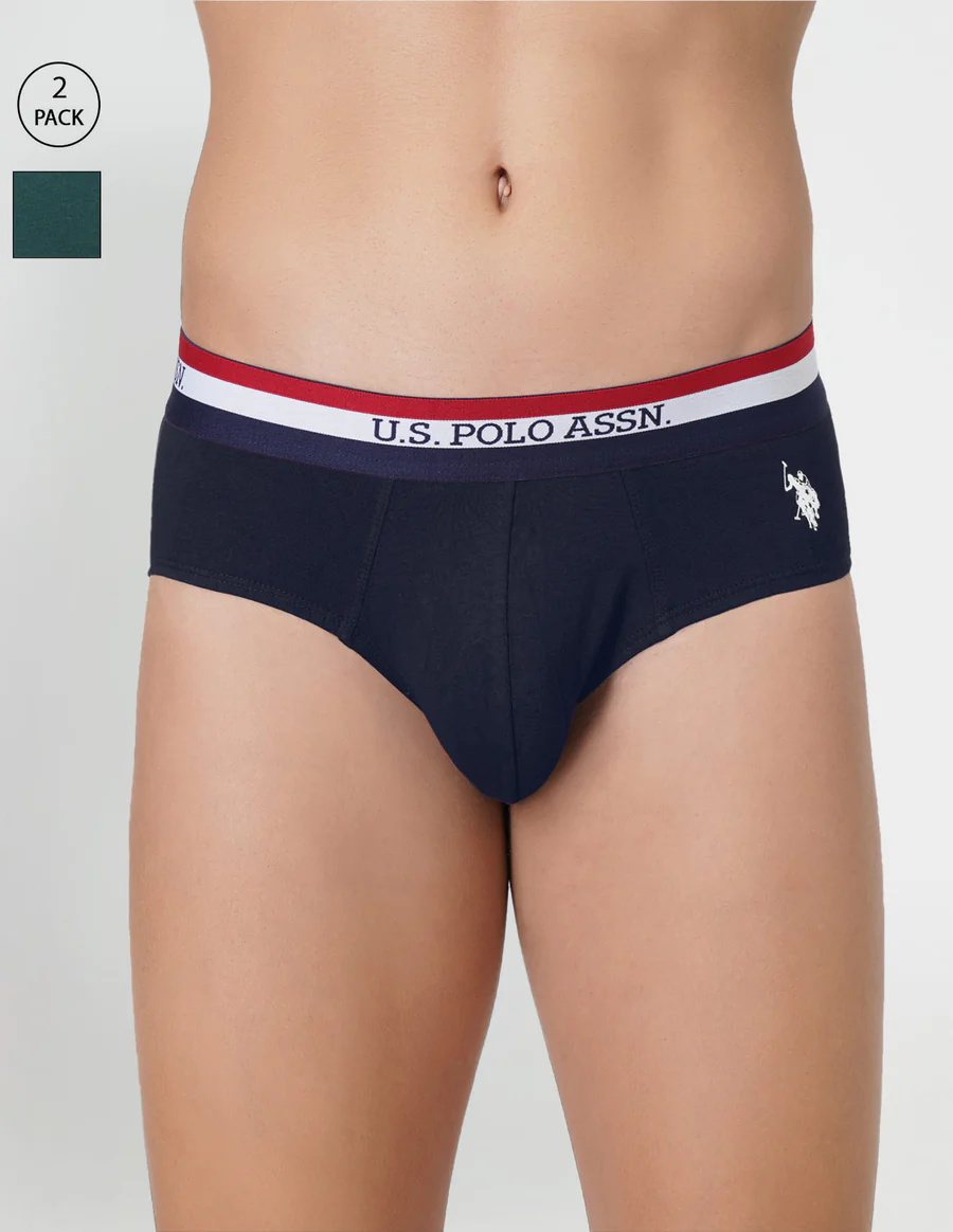 Men's Assorted Solid Briefs - Pack of 2