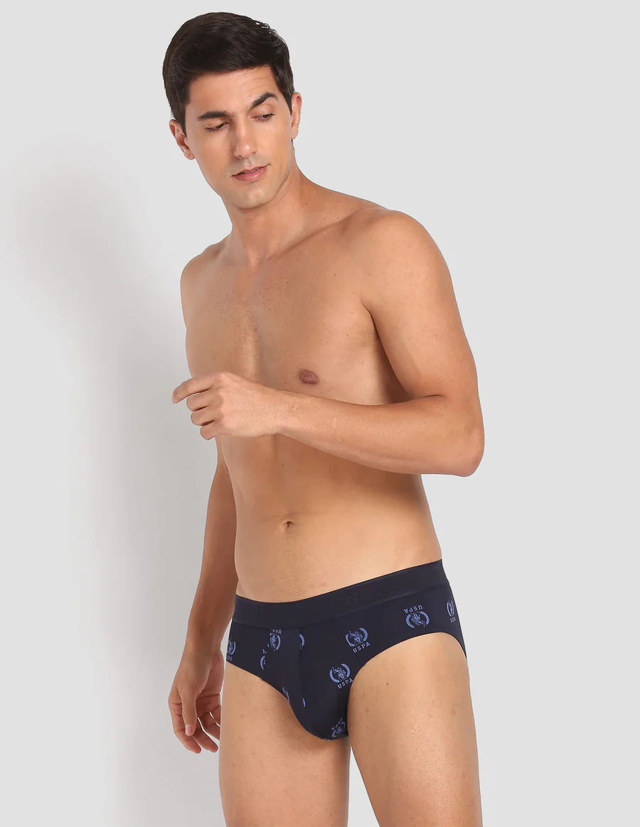 Men's Blue Printed Briefs
