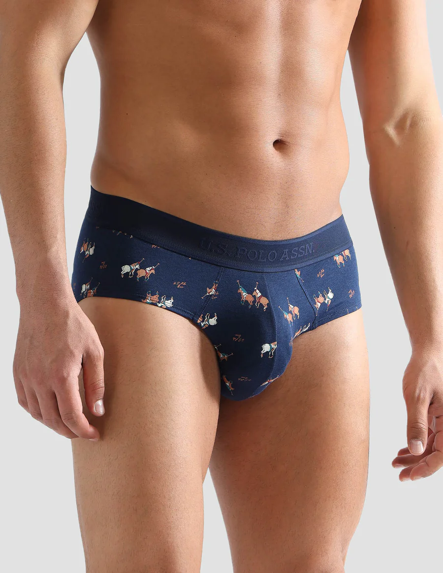 Men's Blue Printed Briefs