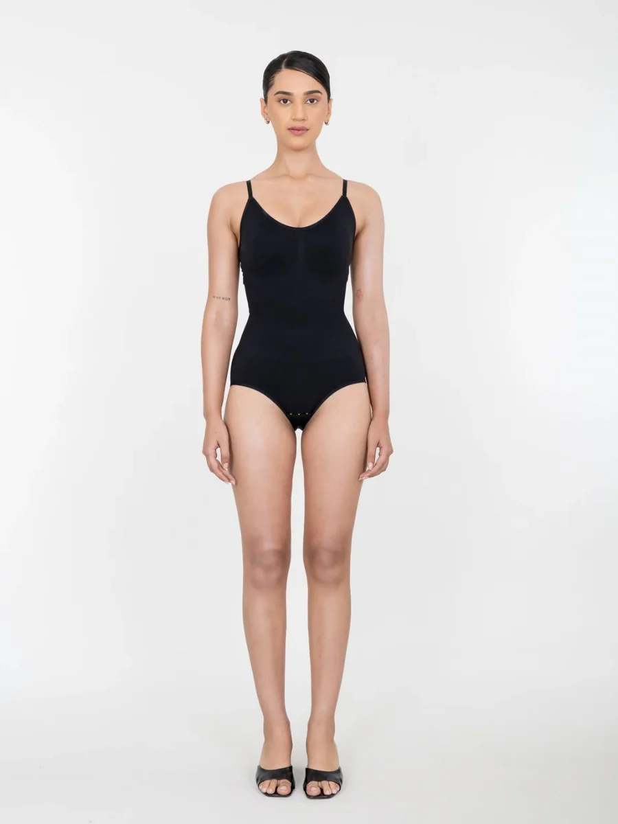 Women's Beige Polyamide Strapless Snatched Bodysuit - Body Shaper