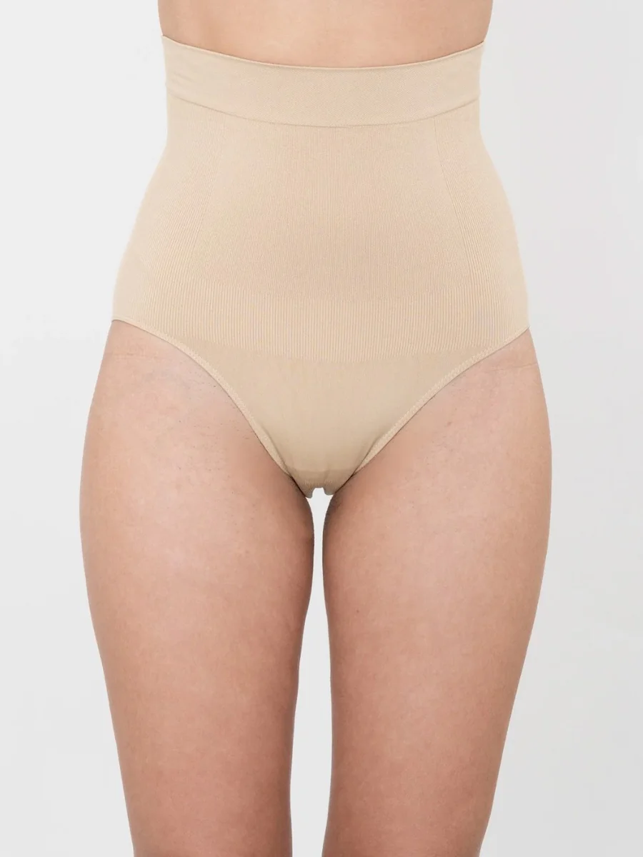 Women's Beige Polyamide High Waisted Shaper Panty
