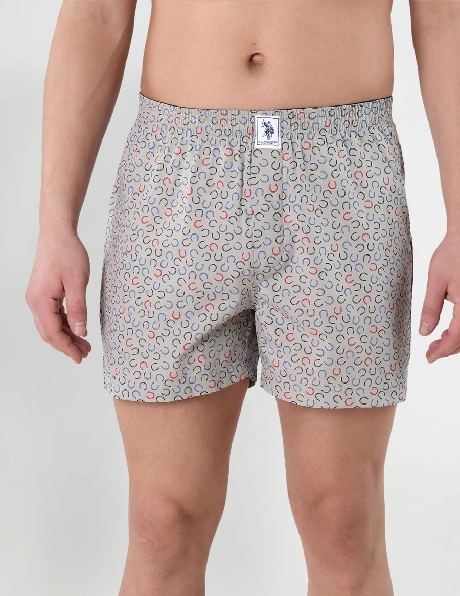 Men's Grey Essential Printed Boxers - Pack Of 1