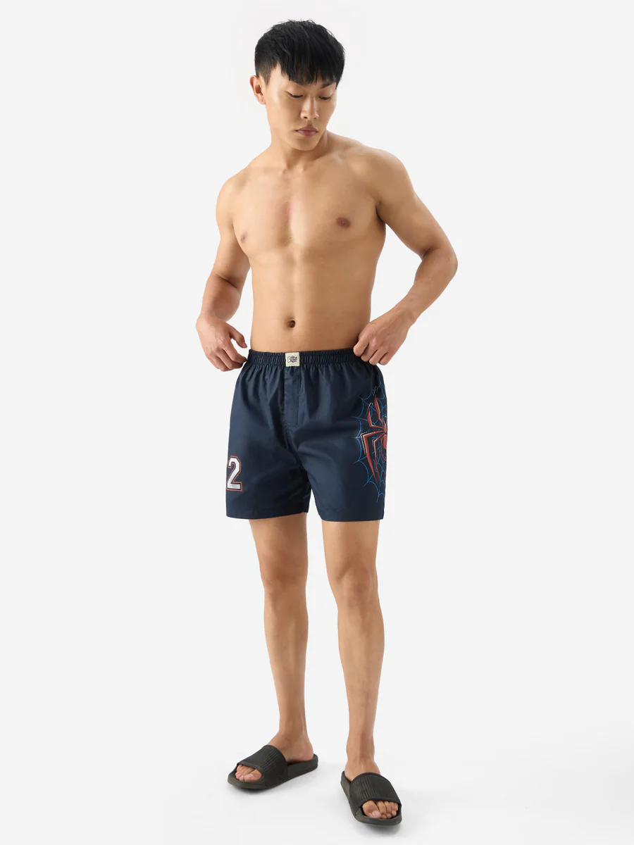 Men's Navy Casual Regular Fit Printed Boxers