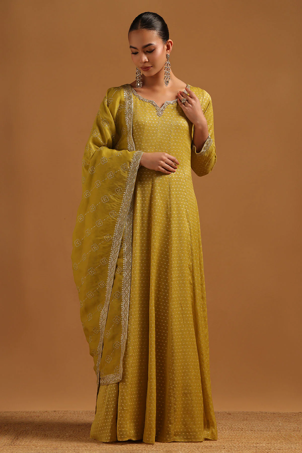 Women's Yellow Casual Regular Fit Printed Dress